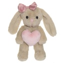 Maskotka królik Tyra z serduszkiem, pluszak prezent na Walentynki, beż 20cm