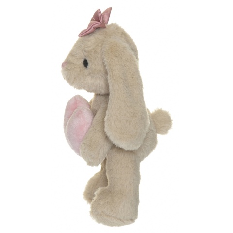 Maskotka królik Tyra z serduszkiem, pluszak prezent na Walentynki, beż 20cm